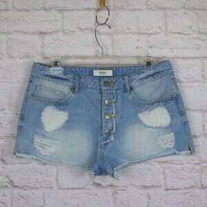 Forever 21 Denim Jean Button-Fly Cut-Off Shorts